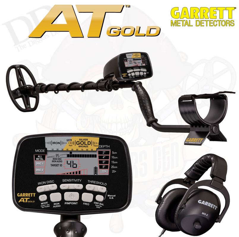 AT Gold Metal Detector With 5x8 DD Coil and MS-2 Headphones – The Diggers  Den LLC